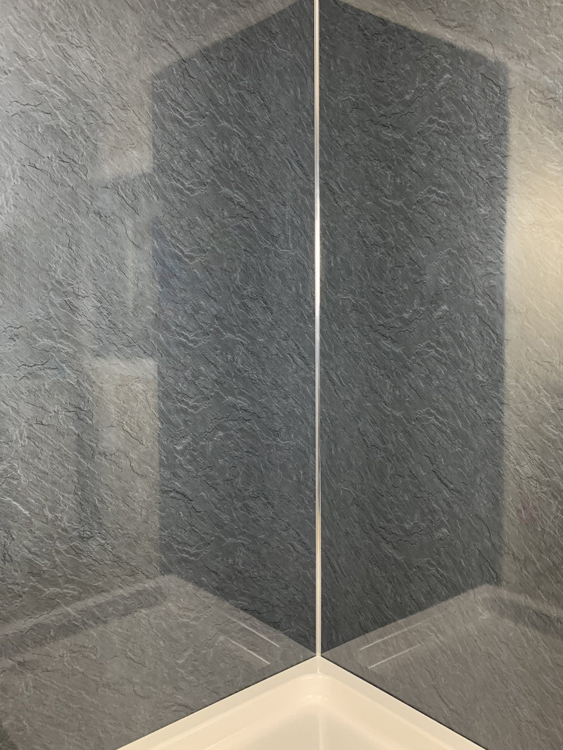 slate marble pvc cladding shower panels dark grey 1m  wide