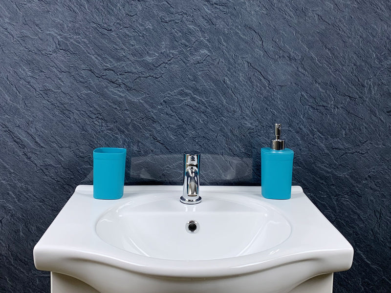 slate marble pvc cladding shower panels dark grey 1m  wide